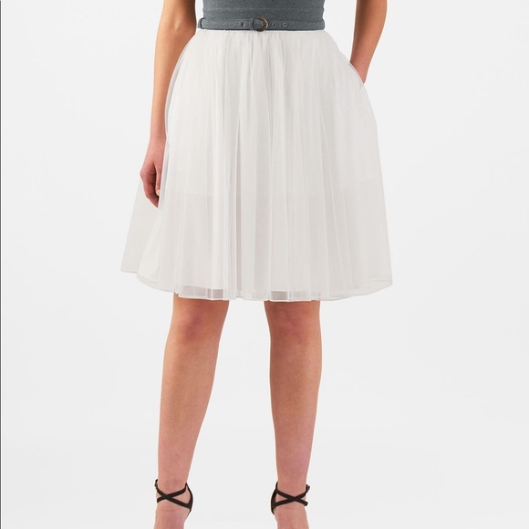EShakti white tulle skirt - Picture 1 of 2